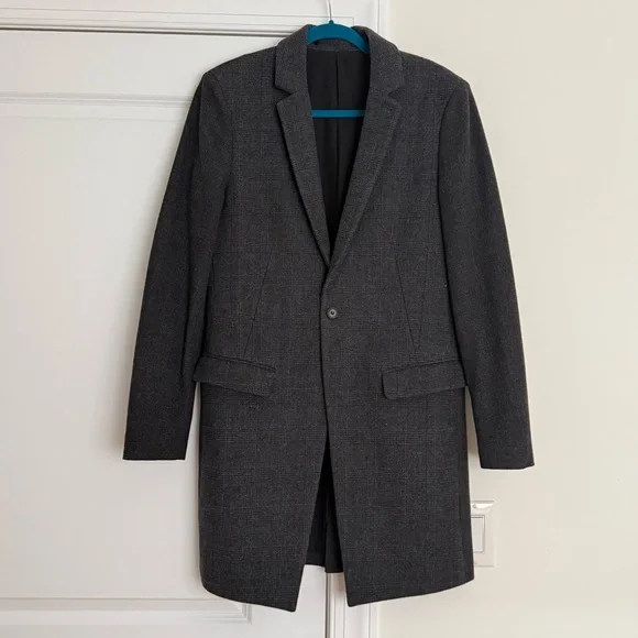 All Saints Charcoal Gray Men's Coat - Picture 3 of 12